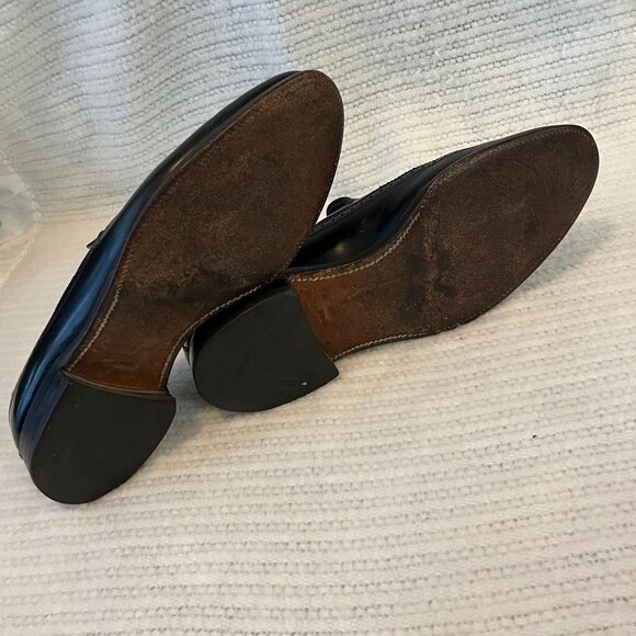 Allen Edmonds Berwick Tasseled Wing TIp Slip-on Black Loafers Vintage Size 8.5 B - Picture 8 of 10